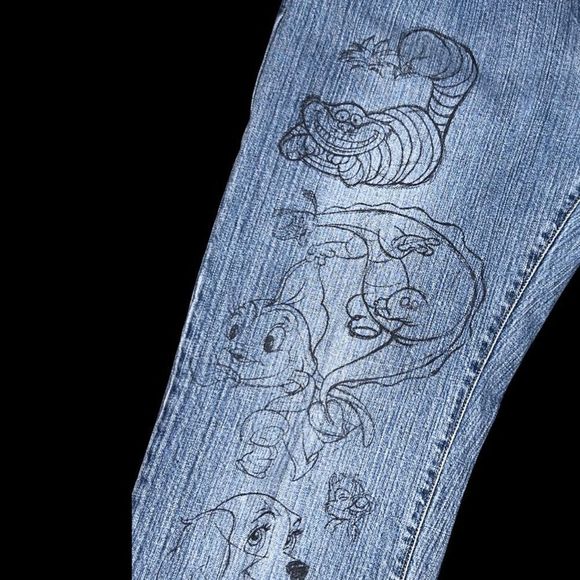 Vintage Disney Character Jeans Bambi Tinker Minnie Flounder Chip Cinderella 10 - Picture 2 of 8